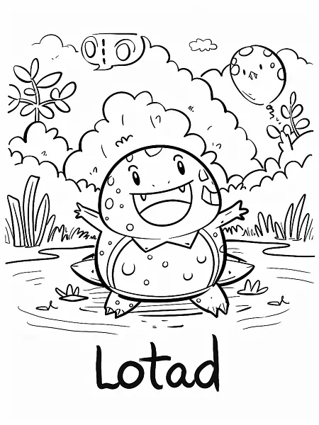 Cheerful Lotad Pokemon by a Serene Lake - 2