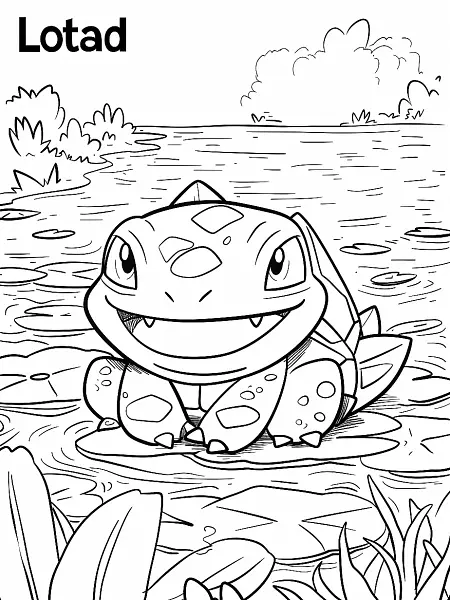 Cheerful Lotad Pokemon by a Serene Lake - 1