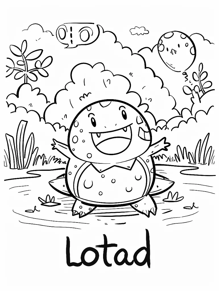 Cheerful Lotad Pokemon by a Serene Lake 3