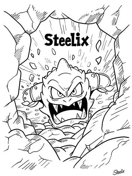 Fierce Steelix Pokemon in a Rocky Cave - 1