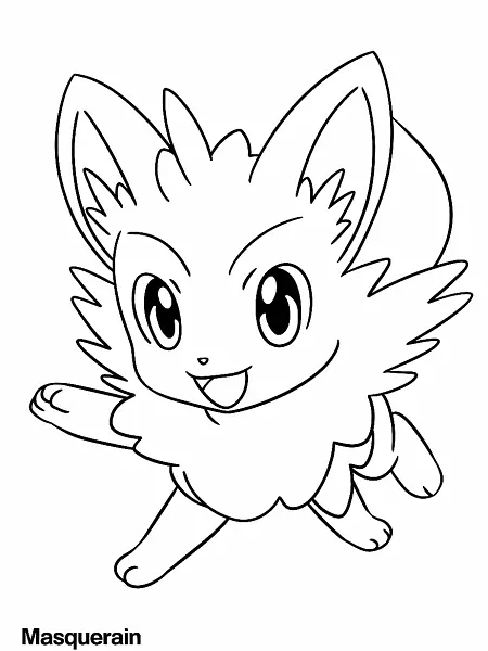 Playful Masquerain Pokemon Coloring Page - 1