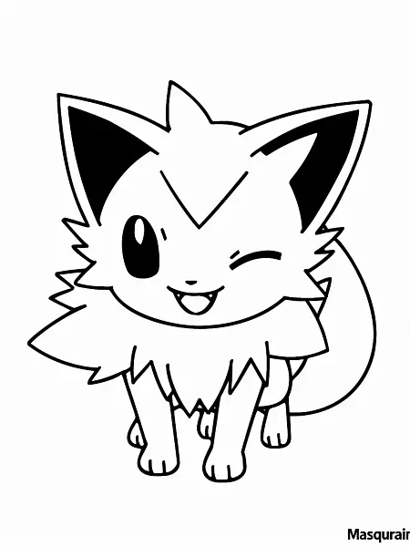 Playful Masquerain Pokemon Coloring Page - 3