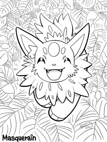 Playful Masquerain Pokemon Coloring Page - 0