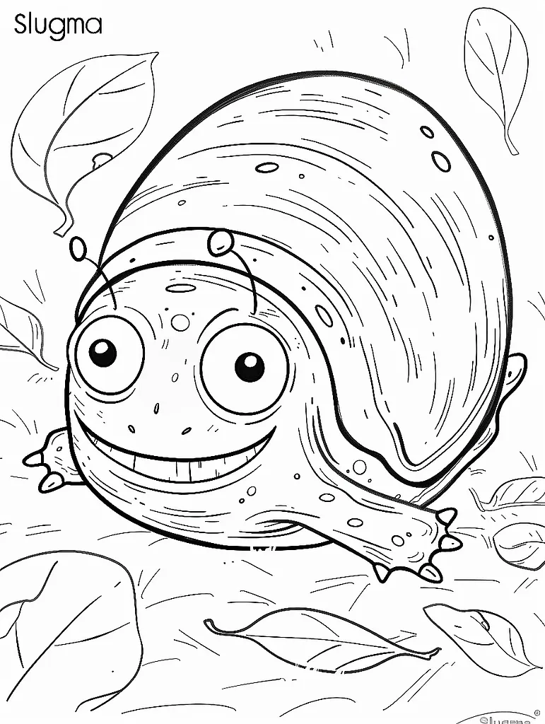 Playful Slugma Coloring Page