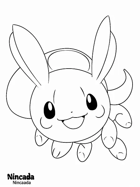 Playful Nincada Pokemon Coloring Page - 1