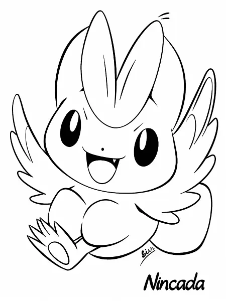 Playful Nincada Pokemon Coloring Page - 3