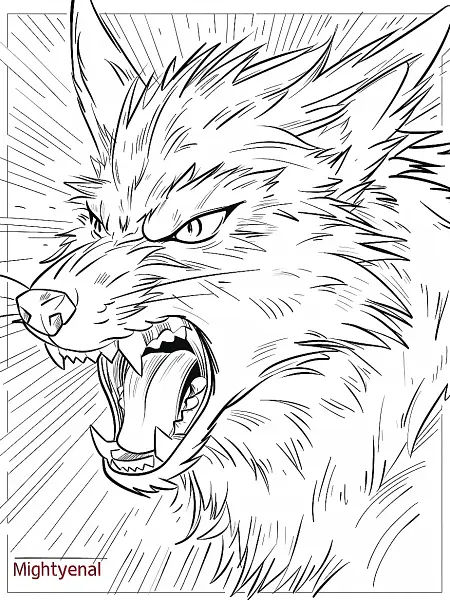 Fierce Mightyena Coloring Page - 1