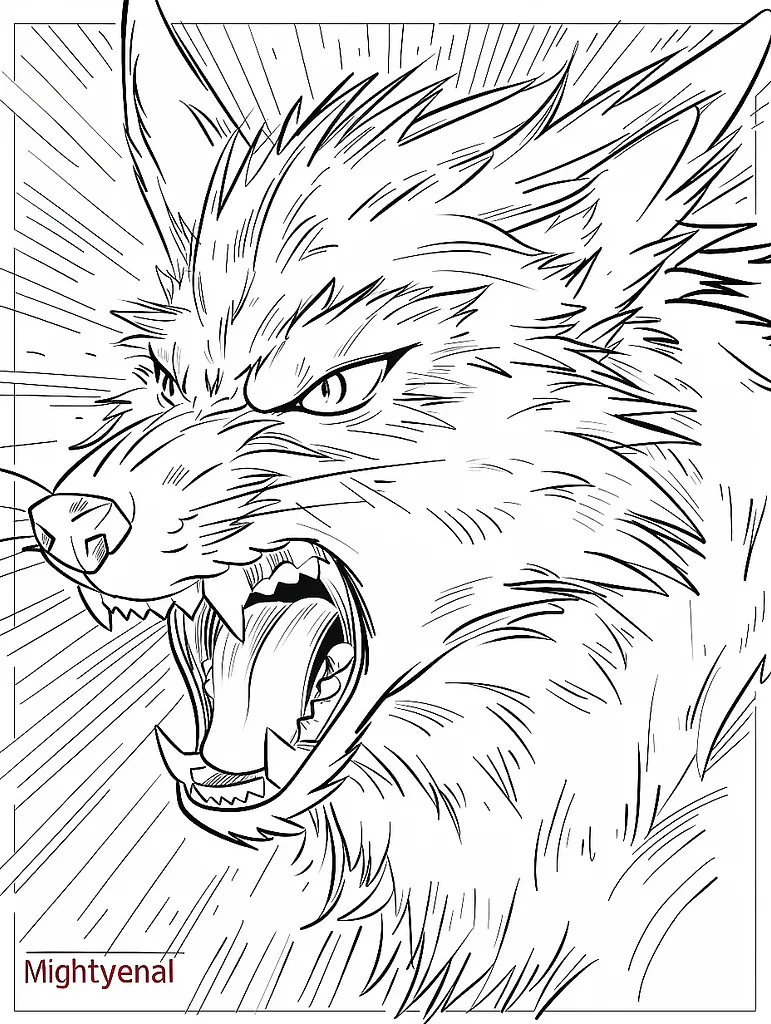 Fierce Mightyena Coloring Page 2