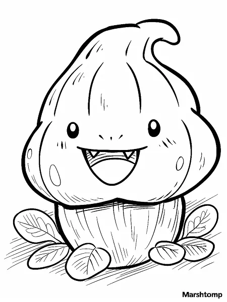 Playful Marshtomp Pokemon Coloring Page - 0