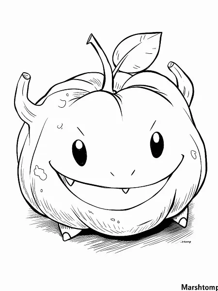 Playful Marshtomp Pokemon Coloring Page - 1