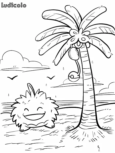 Joyful Ludicolo at the Tropical Beach - 2