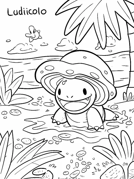 Joyful Ludicolo at the Tropical Beach - 0