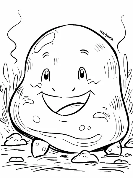 Cheerful Hariyama Pokemon Coloring Page - 1