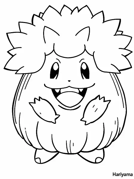 Cheerful Hariyama Pokemon Coloring Page - 0