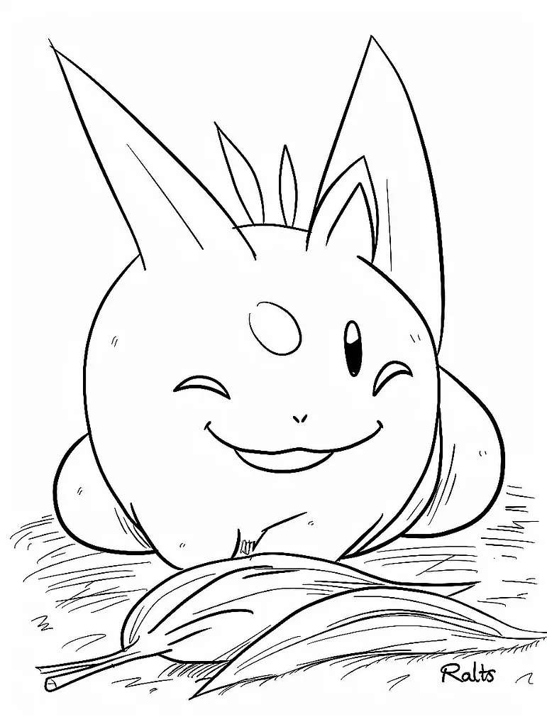 Joyful Ralts Pokemon Coloring Page