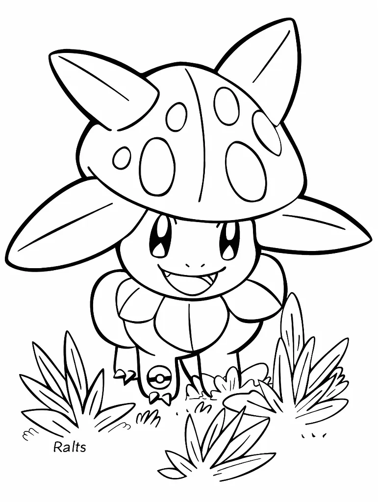 Joyful Ralts Pokemon Coloring Page 4