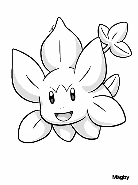 Playful Magby Pokemon Coloring Page - 3