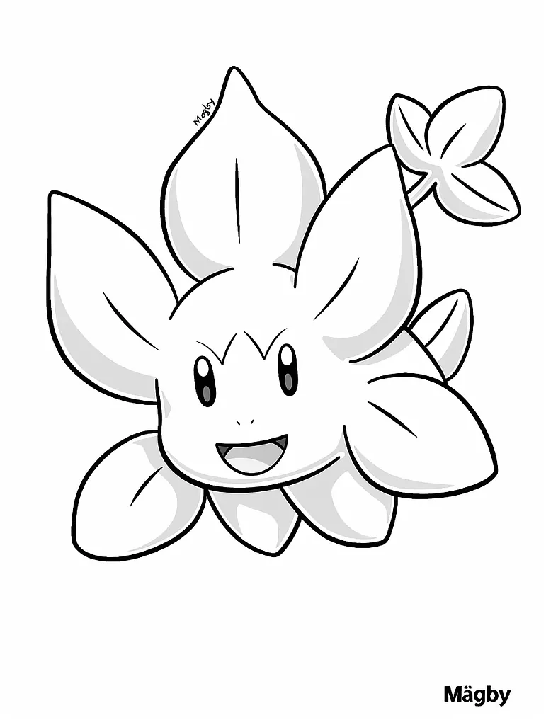 Playful Magby Pokemon Coloring Page 4