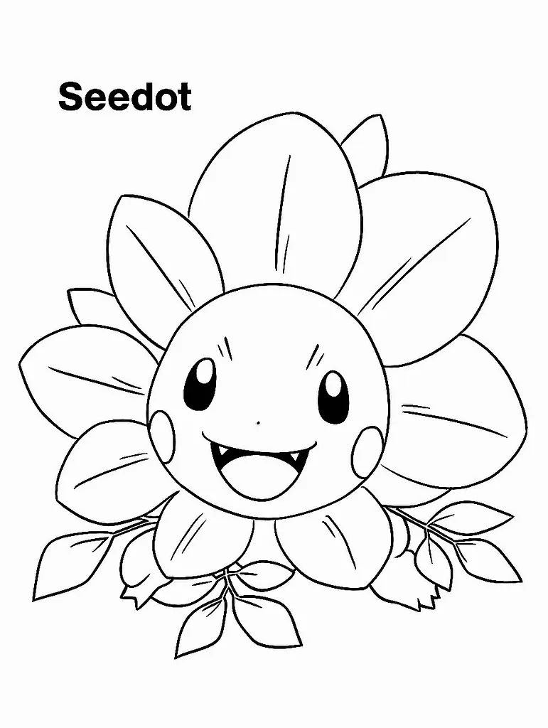 Cheerful Seedot Pokemon Illustration