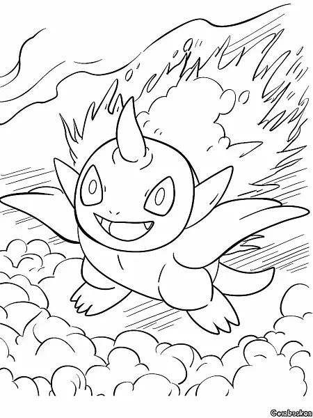 Playful Combusken Coloring Page - 1