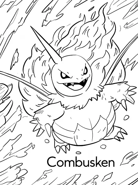 Playful Combusken Coloring Page - 2