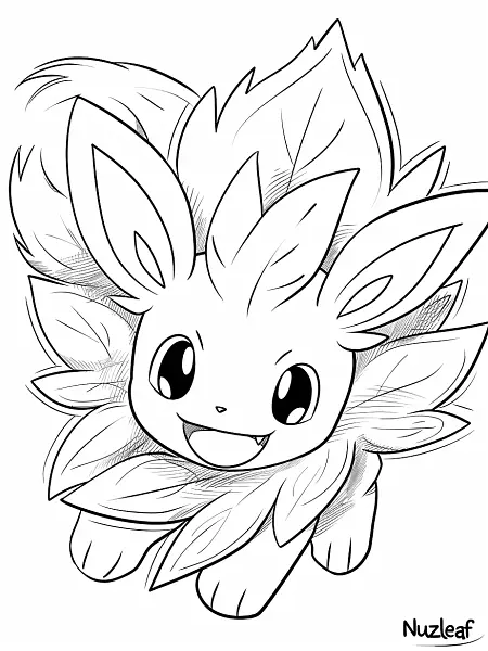 Mischievous Nuzleaf Coloring Page - 3