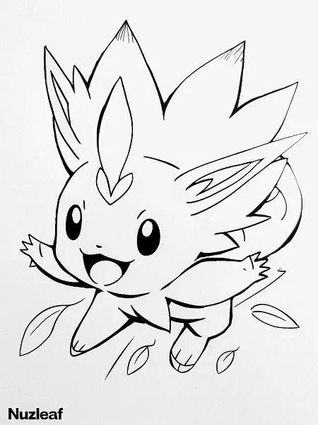 Mischievous Nuzleaf Coloring Page - 0