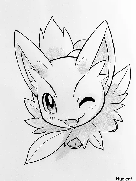 Mischievous Nuzleaf Coloring Page - 1