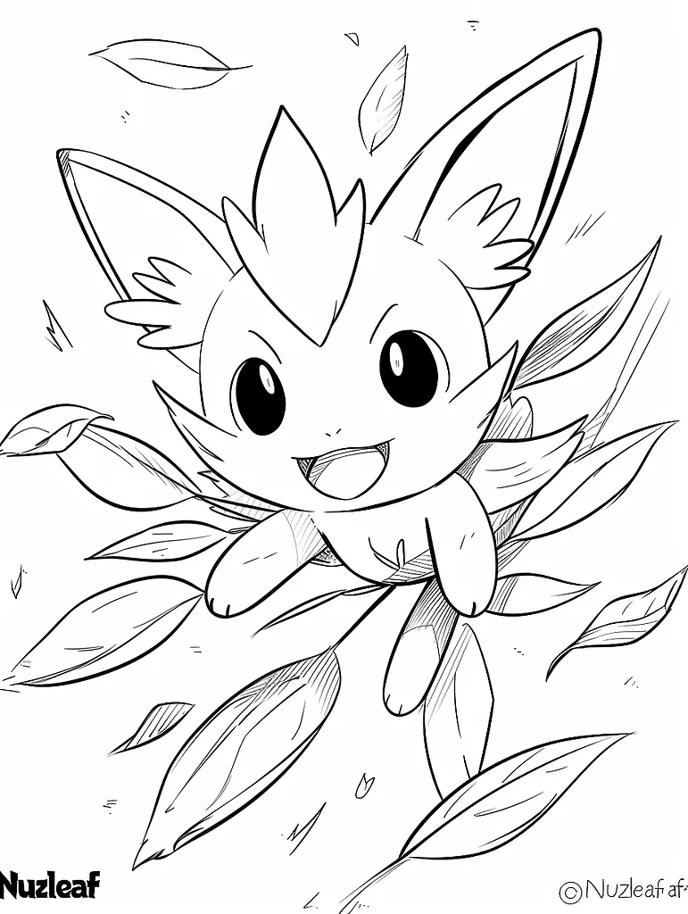 Mischievous Nuzleaf Coloring Page 3