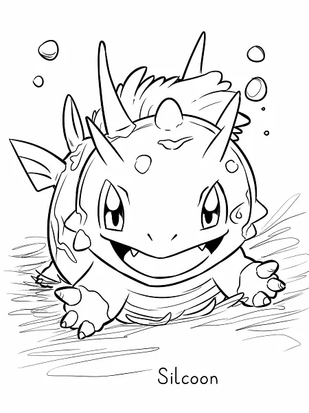 Playful Silcoon Pokemon Coloring Page - 3