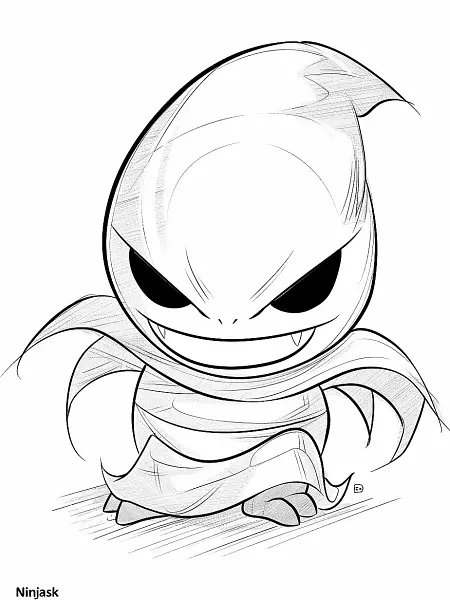 Playful Ninjask Coloring Page - 2