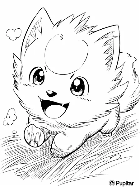 Playful Pupitar Pokemon Illustration - 2