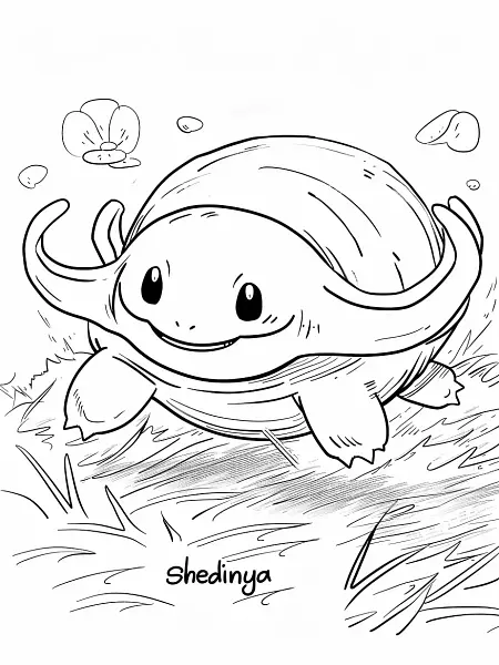 Curious Shedinja: A Kid-Friendly Coloring Page - 3