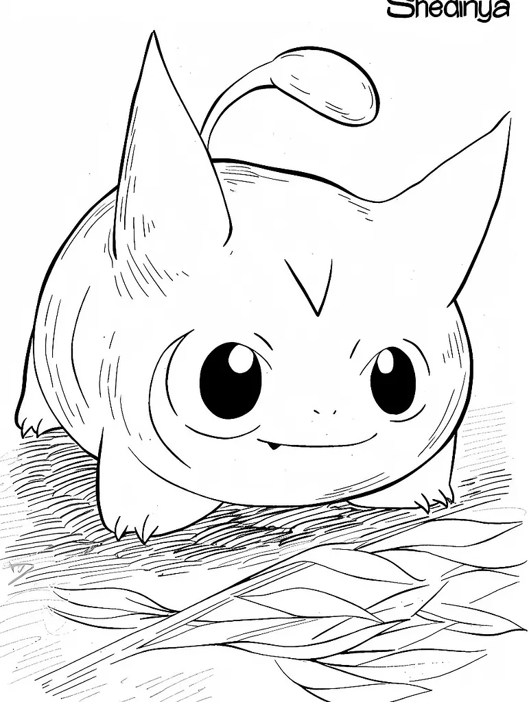 Curious Shedinja: A Kid-Friendly Coloring Page 3