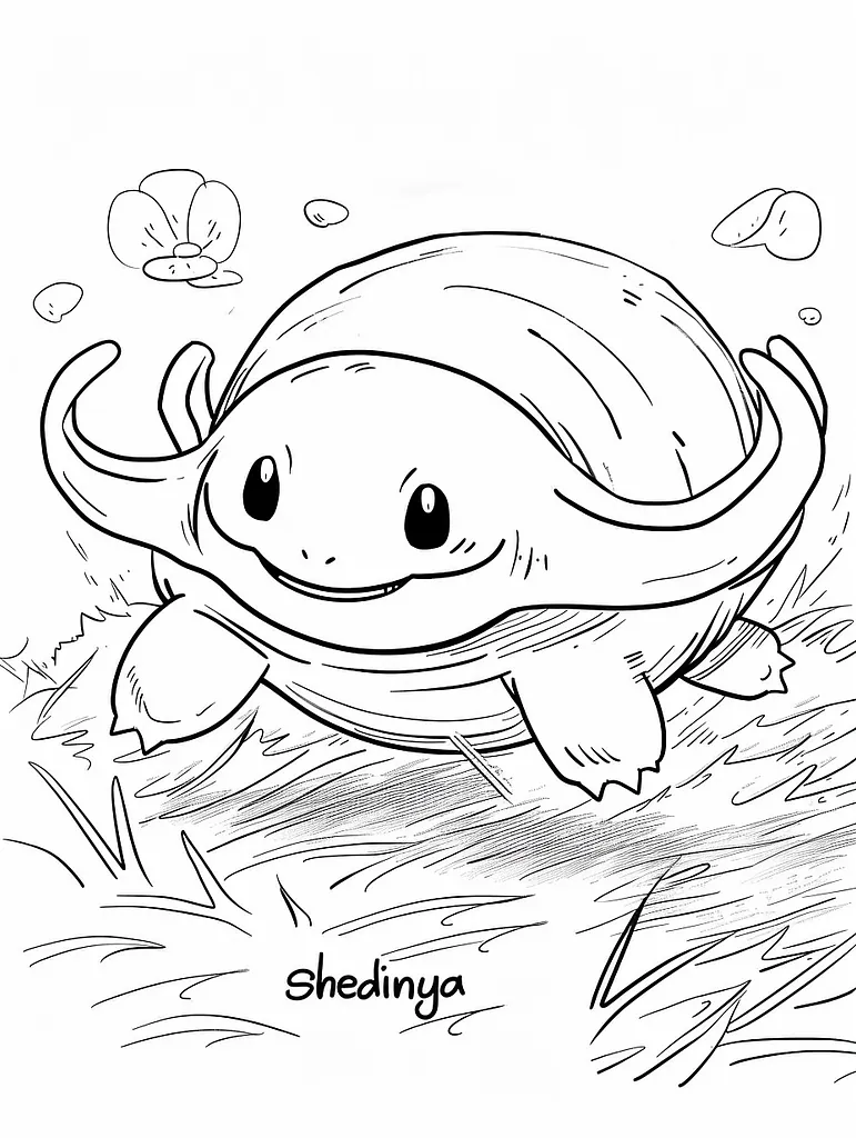 Curious Shedinja: A Kid-Friendly Coloring Page 4