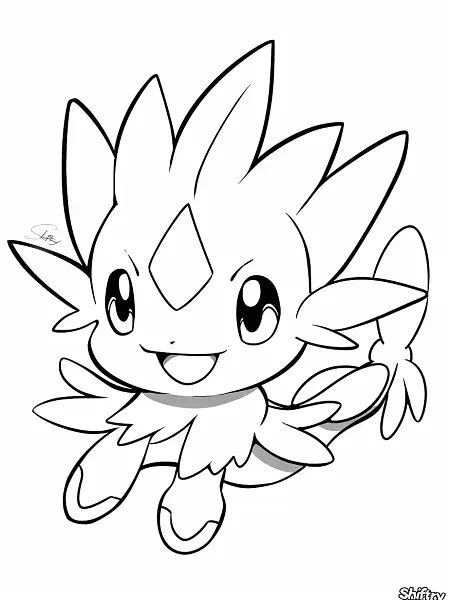 Playful Shiftry Pokemon Coloring Page - 3