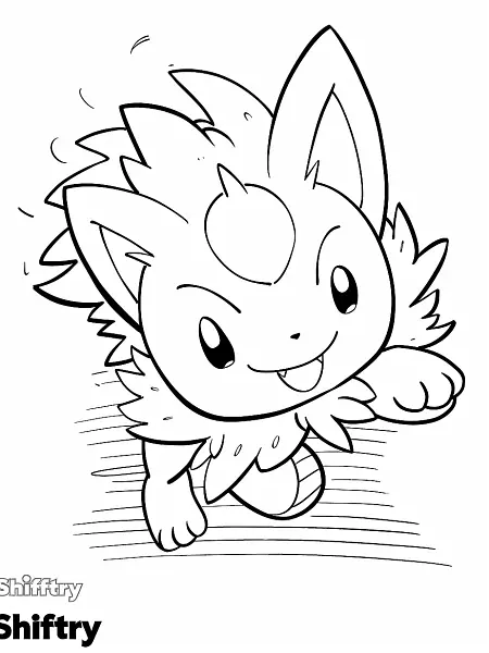 Playful Shiftry Pokemon Coloring Page - 2