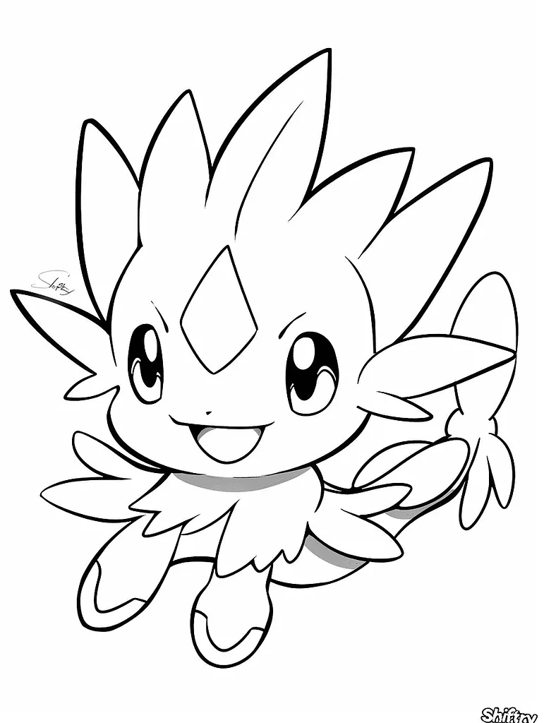 Playful Shiftry Pokemon Coloring Page 4