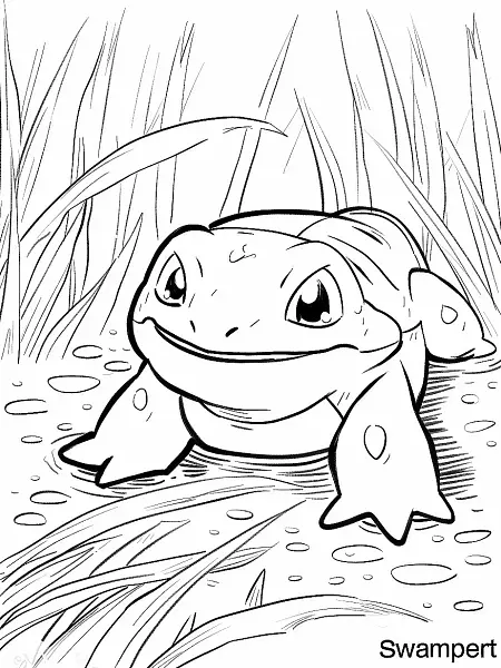 Playful Swampert Coloring Page - 0