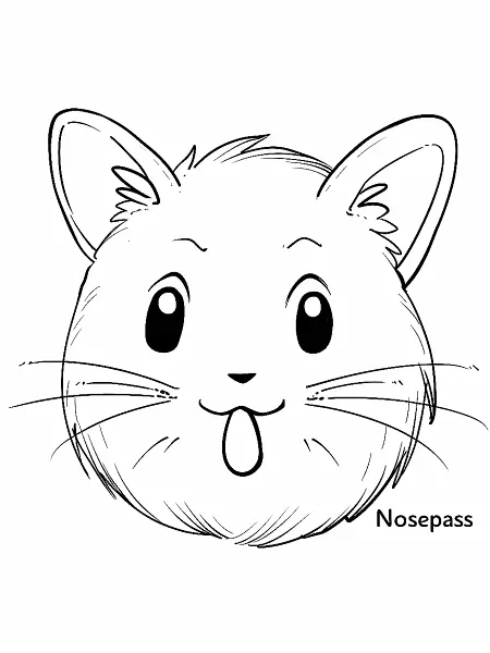 Surprised Nosepass Pokémon Coloring Page - 0