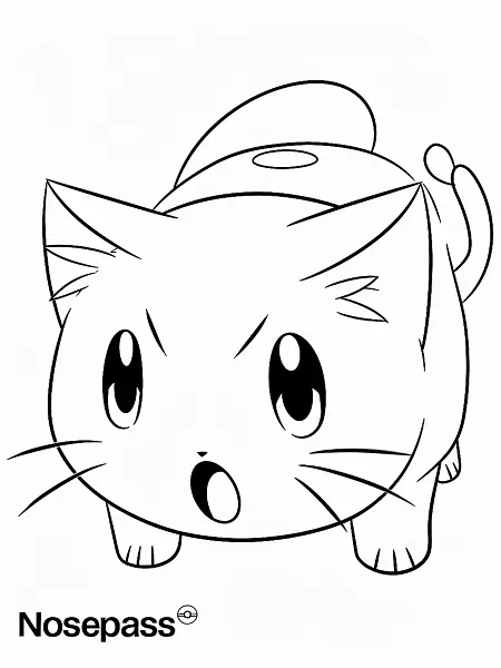 Surprised Nosepass Pokémon Coloring Page - 1