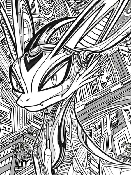 Stakataka in Futuristic City Coloring Page - 2