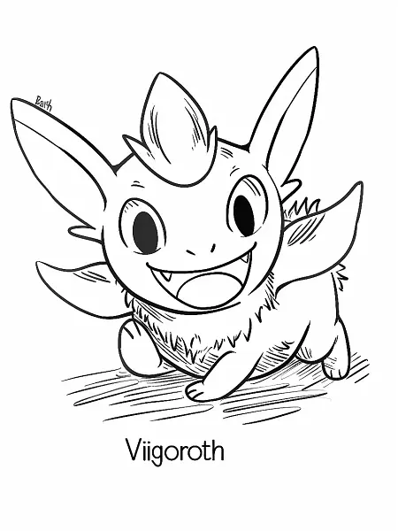 Playful Vigoroth Coloring Page - 0