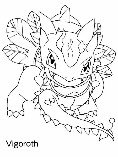 Playful Vigoroth Coloring Page - 1