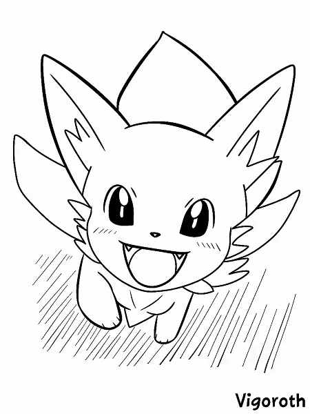 Playful Vigoroth Coloring Page - 0