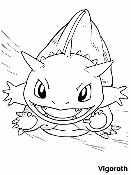 Playful Vigoroth Coloring Page - 2