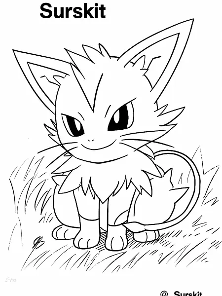 Playful Surskit Pokemon Coloring Page - 2