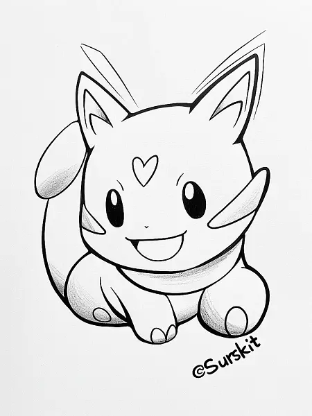 Playful Surskit Pokemon Coloring Page - 1