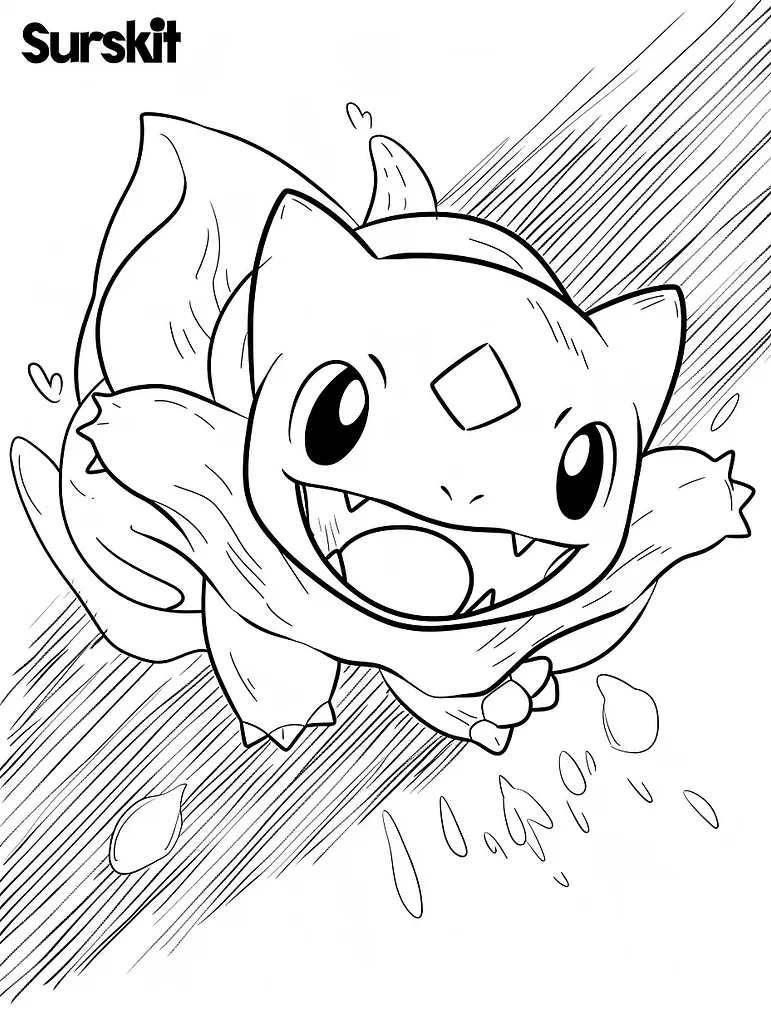 Playful Surskit Pokemon Coloring Page 4