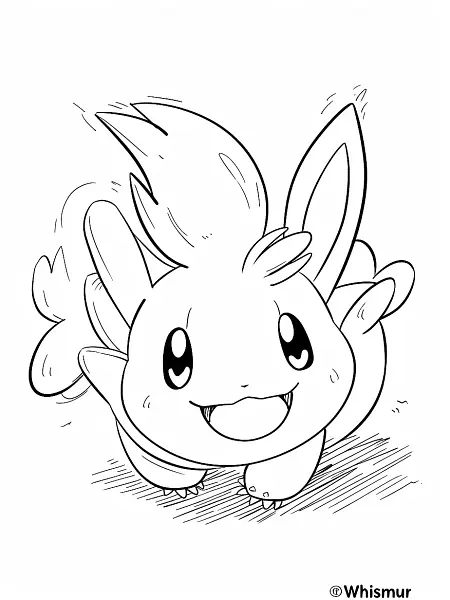 Playful Whismur Pokemon Coloring Page - 2